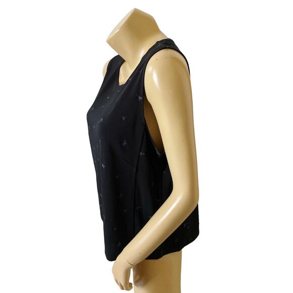 LIZ CLAIBORNE Collection Womens Size XL Black Sleeveless Embroidered Tank Shirt - Picture 2 of 6